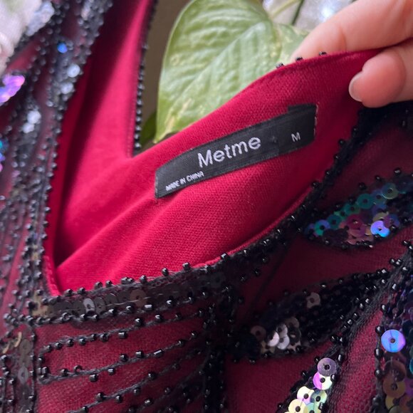 Metme Black and red 1920s Style  Sleeveless Dress Size M - Picture 4 of 5